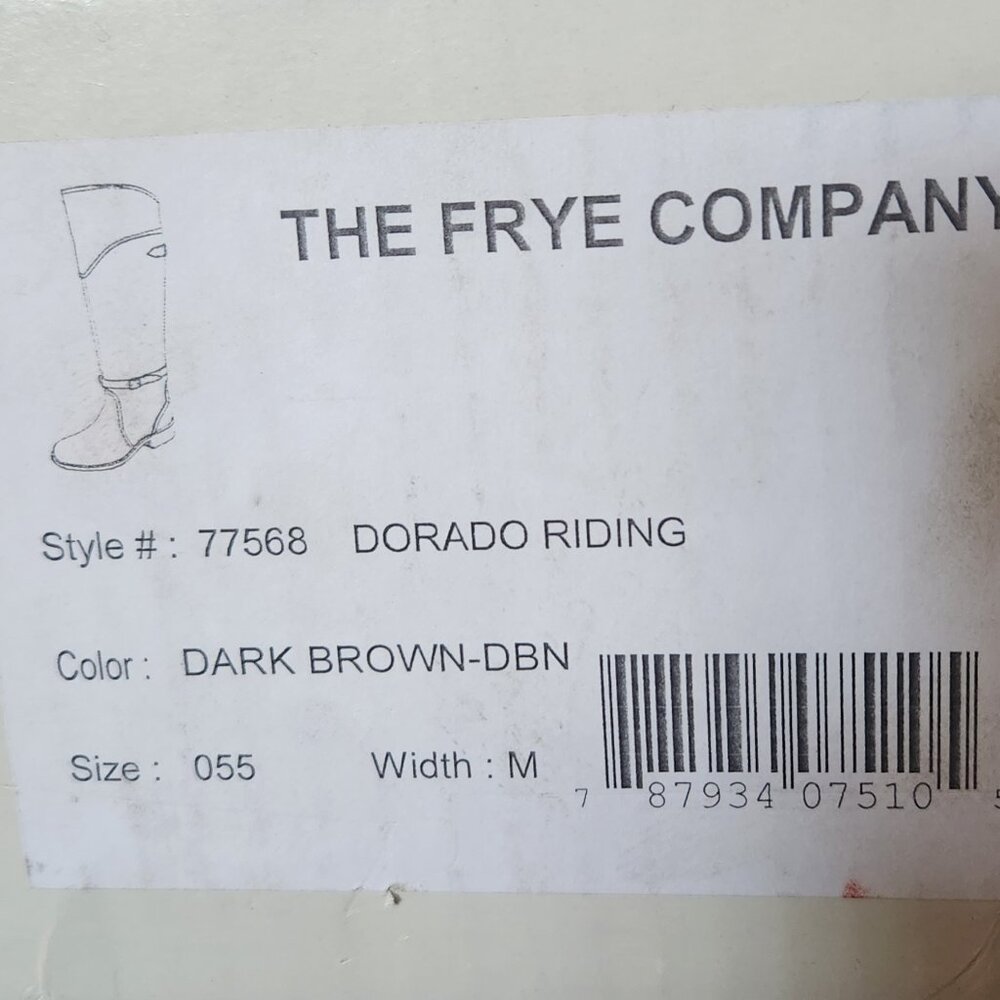 New Frye Dorado - B'ful shade of Brown Riding Boot Leather Tall  Sz 5/5.5 - Picture 7 of 10
